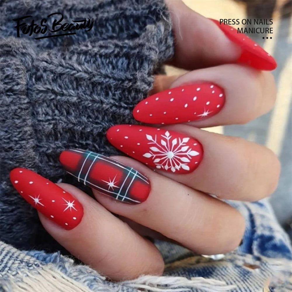 Red christmas nails deals