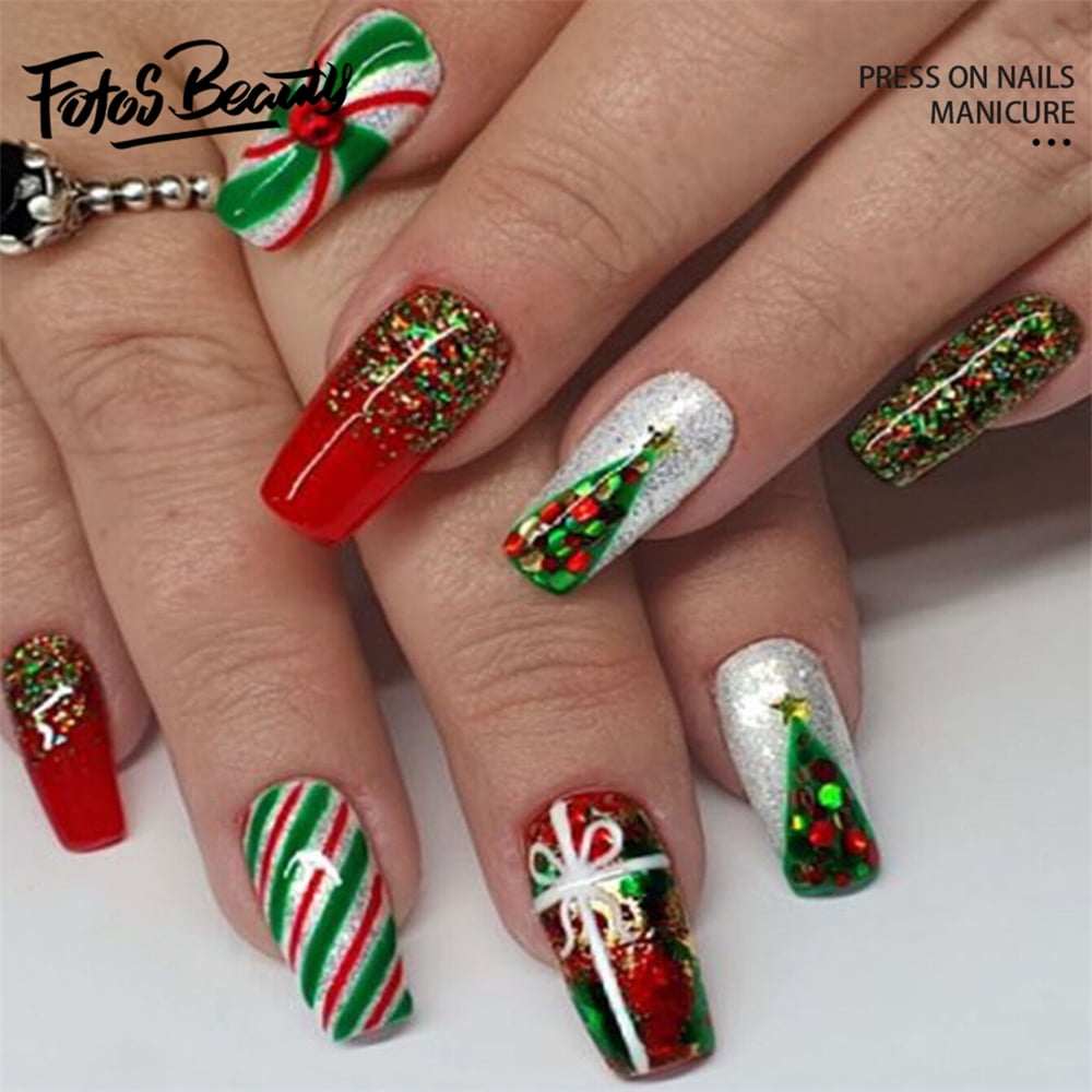 40 Beautiful Christmas Nail Designs on Short Nails | Christmas nails easy, Nail  designs, Xmas nails