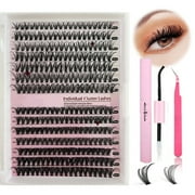 Fofosbeauty DIY Lash Extension Kit 280pcs Individual Lashes Cluster Eyelash Extension Kit 30D+40D 9-16mm Mix Lash Clusters with Lash Bond and Seal and Lash Applicator Tool
