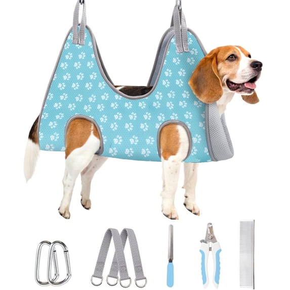 Fofosbeauty Dog Grooming Hammock, Breathable Hanging Harness Sling Restraint Bag for Large Dogs, Pet Nail Clipping Trimming Hammock Helper for Claw Grooming Care