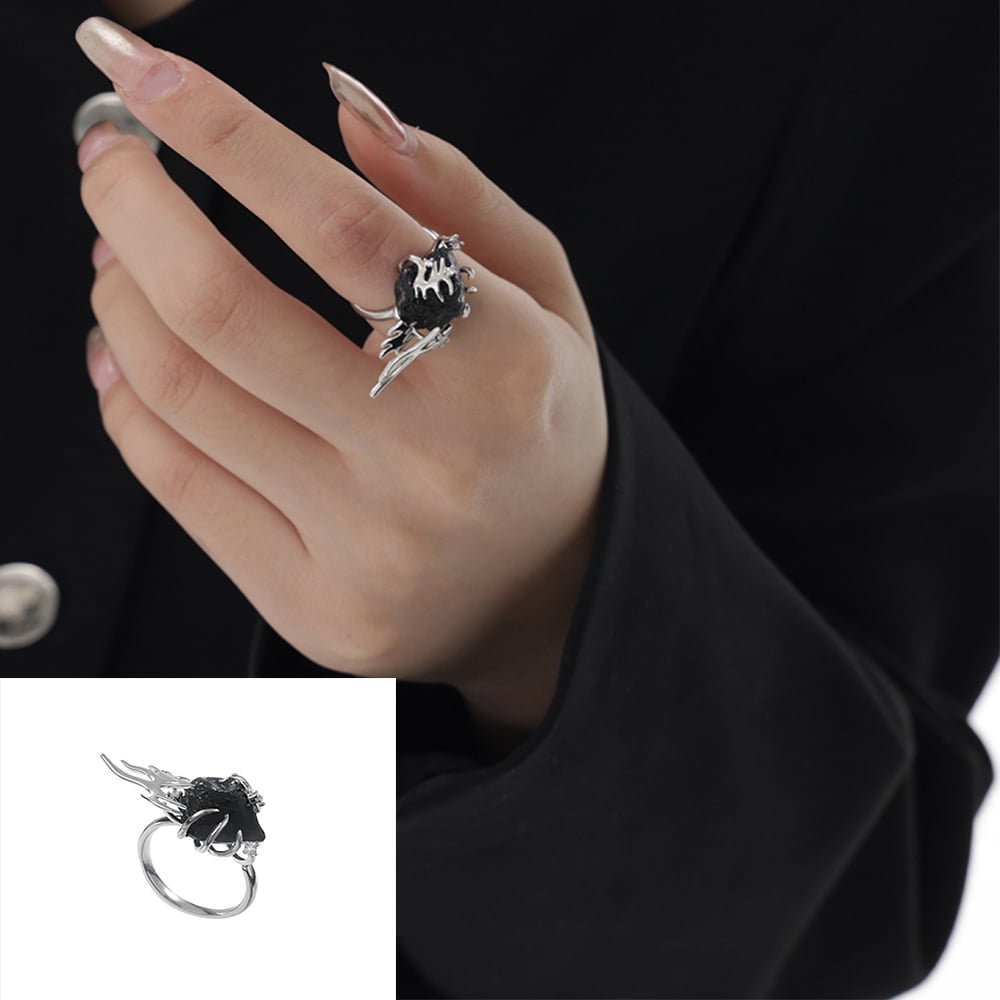 Black ice 2024 crystal ring