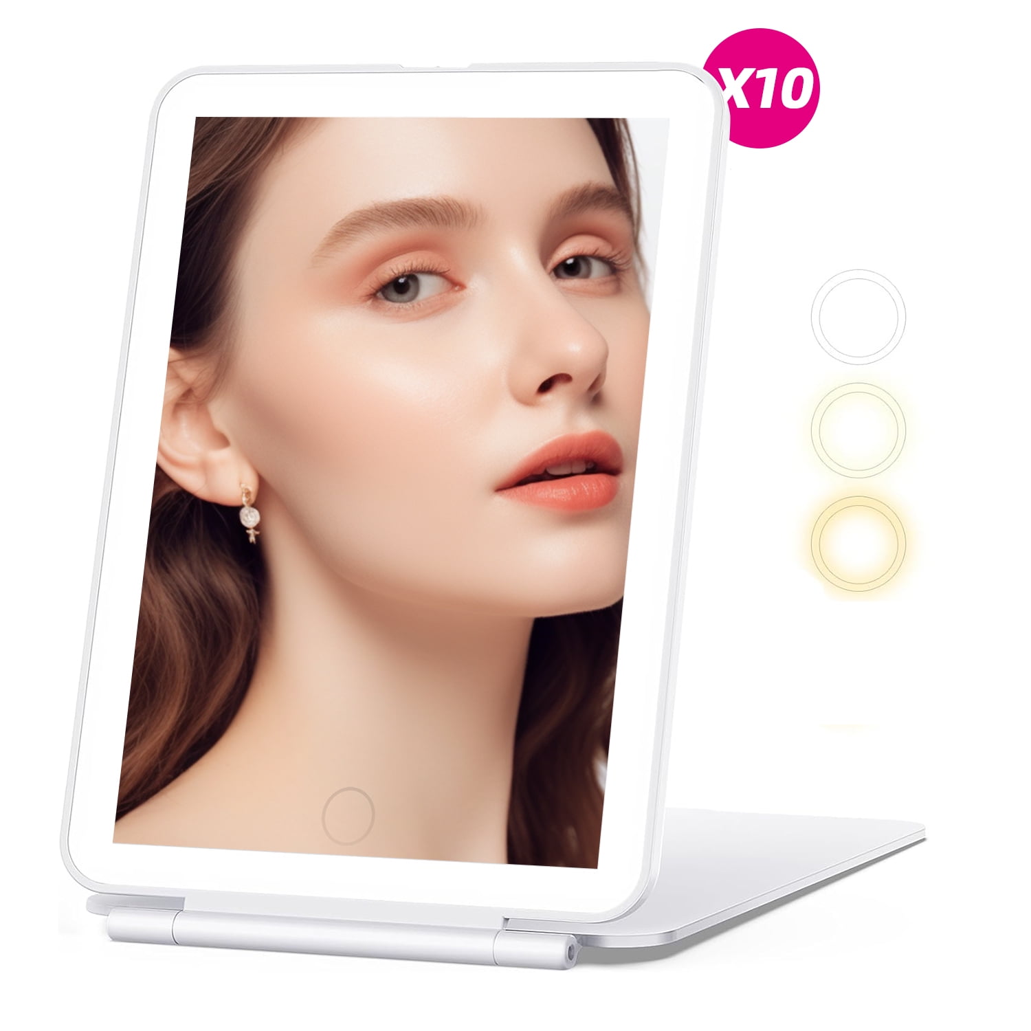 Fofosbeauty Travel Makeup Mirror, Vanity Mirror with 72LEDs, 3 Color