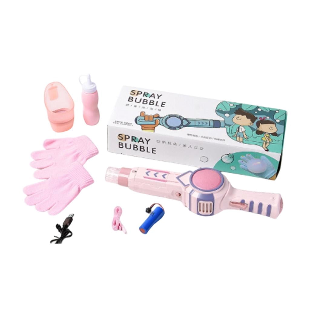 Fog Bubble Machine Rechargeable Automatic Electric Bubble Wand Producing Accessory Set for