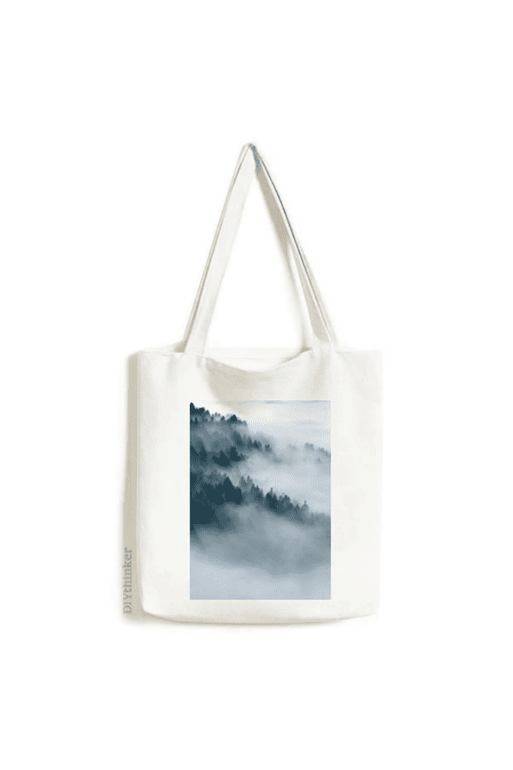Fog Forest Mountain Sky Cloud Tote Canvas Bag Shopping Satchel Casual Handbag