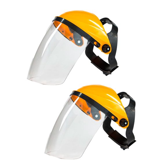 Fog Full Face Headgear Lightweight Headwear Wide Visor Grinding Welding Professional Reusable Face Guard for Men and Women - yellow top white