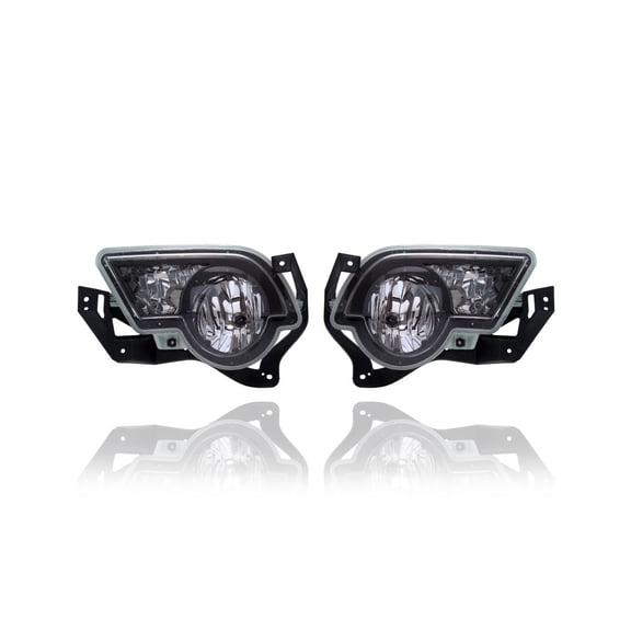 Fog Light Assembly - Compatible/Replacement for '02-06 Chevrolet Avalanche - Round-Shape For Plastic Type Bumper With Body Cladding - Pair, Left Driver + Right Passenger Set - 15040362, 15040361