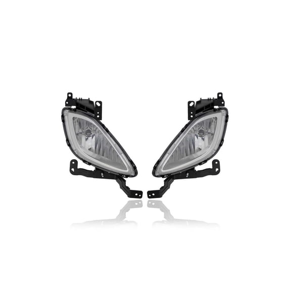 Fog Light Assembly - Compatible/Replacement for '11-13 Hyundai Elantra Sedan GLS/Limited (Korea Built) - Pair, Left Driver + Right Passenger Set - 922023X020, 922013X020 - CAPA