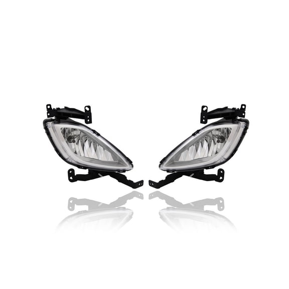 Fog Light Assembly - Compatible/Replacement for '11-13 Hyundai Elantra Sedan GLS/Limited (USA Built) - Pair, Left Driver + Right Passenger Set - 922023X000, 922013X000 - CAPA