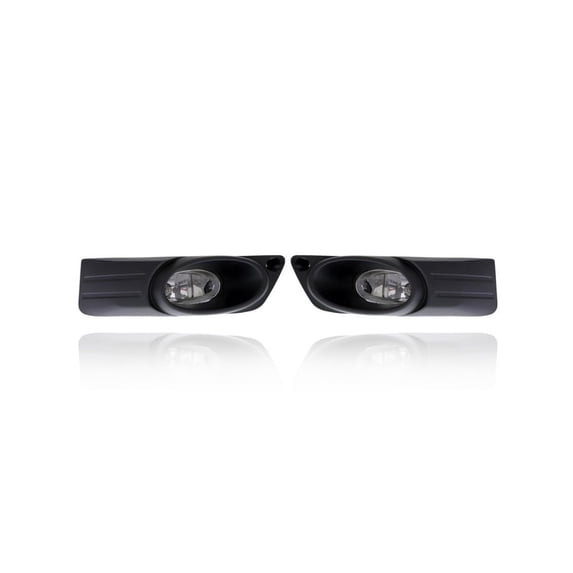 Fog Light Assembly - Compatible/Replacement for '12-14 Honda Fit - Factory Installed With Bracket & Black Plastic Surrounding Cover - Pair Set - CAPA - 33902TK6A51, 33952TK6A51