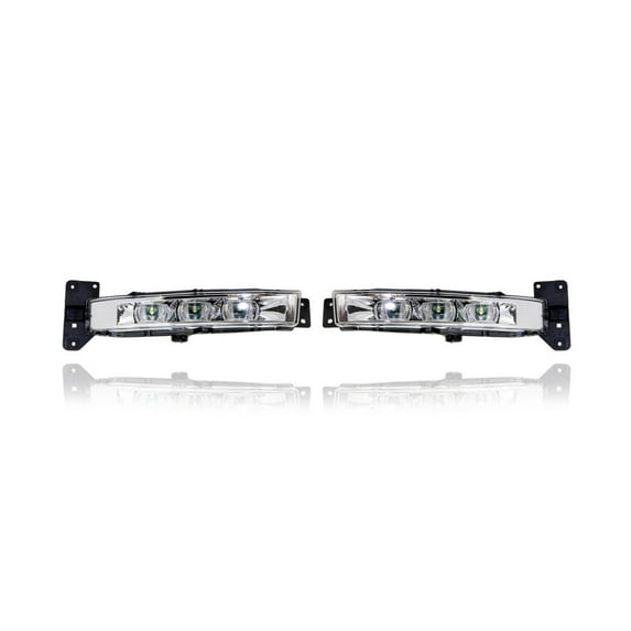 Fog Light Assembly - Compatible/Replacement for '15-21 Dodge Charger - LED Horizontal Line Type - Pair, Left Driver + Right Passenger Set - 68214428AB, 68214427AB