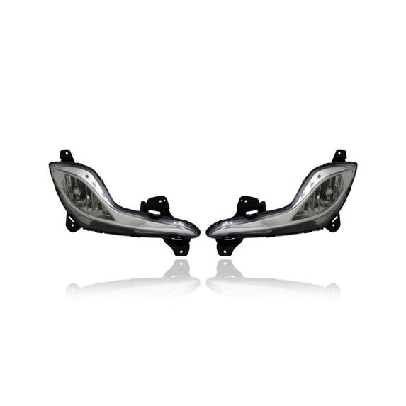 Fog Light Assembly - Compatible/Replacement for '11-15 Hyundai Sonata Hybrid - Pair, Left Driver + Right Passenger Set - 922024R000, 922014R000 CAPA