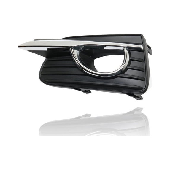 Fog Light Cover - Compatible/Replacement for '14-17 Infiniti Q50/Hybrid-Base/Premium - Textured Black With Chrome Molding - Left Hand - Driver - 622574GA0A