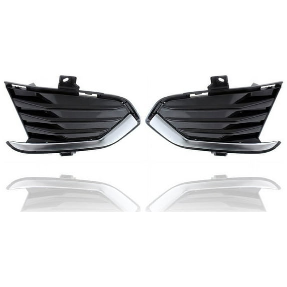 Fog Light Cover - Compatible/Replacement for '17-21 Cadillac XT5 - Pair, Left Driver + Right Passenger Set - 84107961, 84107960