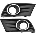Fog Light Cover with Chrome Bezel Trim Pair Front Bumper (A Pair