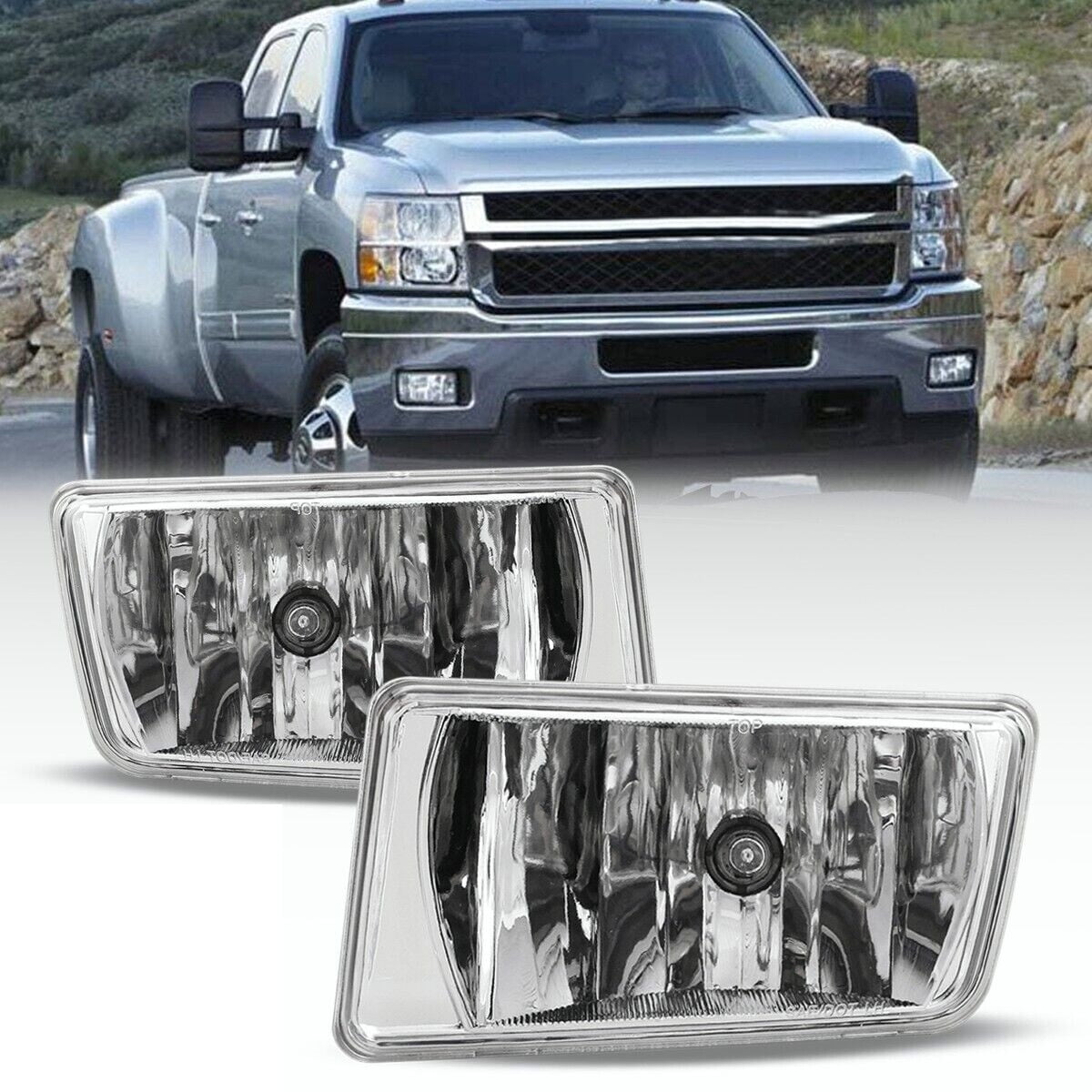 Fog Light Fit for 2007-2014 Chevrolet Chevy Silverado/Avalanche/Suburban/Tahoe, 2007-2015 GMC Sierra/Yukon Bumper Driving Fog Lights Lamps Replacement