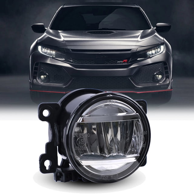 LED Fog Lights 1 Pair – For 2017-2021 Honda Passport & Pilot, Direct Replacement, Chrome Housing