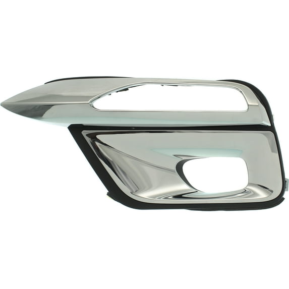 Fog Light Trim Compatible with 2015-2017 Infiniti QX80 Front, Driver Side Black and Chrome