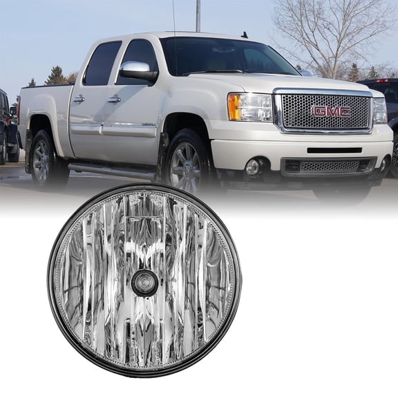 Fog Lights Compatible with 2007-2013 GMC Sierra 1500 2007-2014 GMC Sierra 2500 HD/3500 HD Fog Lamps Replacement Clear Lens-Right Passenger Side Only