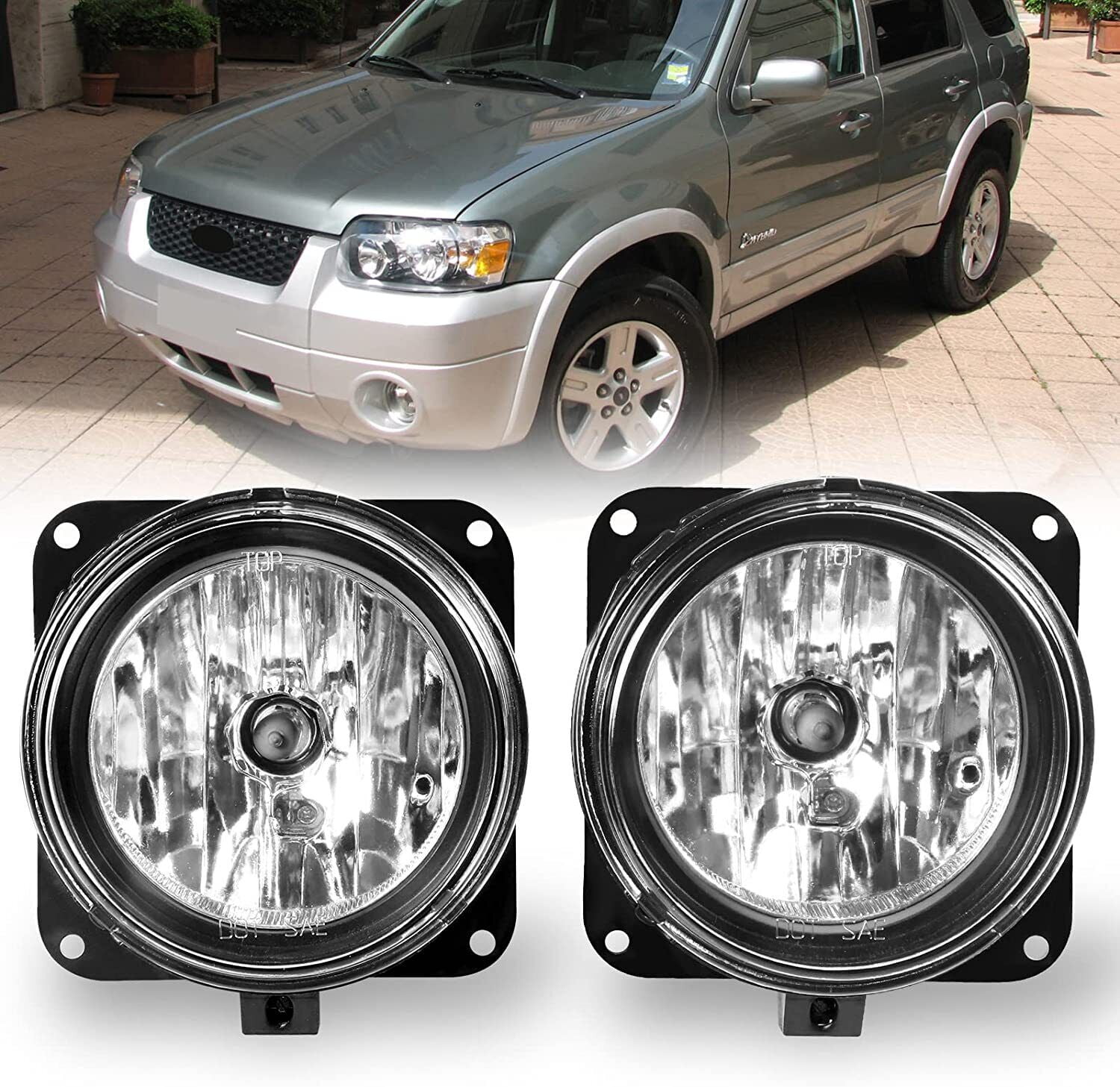 Ford Replacement Fog Lights Fog Lights Pair – Clear Lens, H10 Bulb, Fits Ford Escape 2005-2006, Focus SVT 2002-2004, Mustang Cobra 2003-2004, Lincoln LS 2002 Clear Lens Fog Lamps