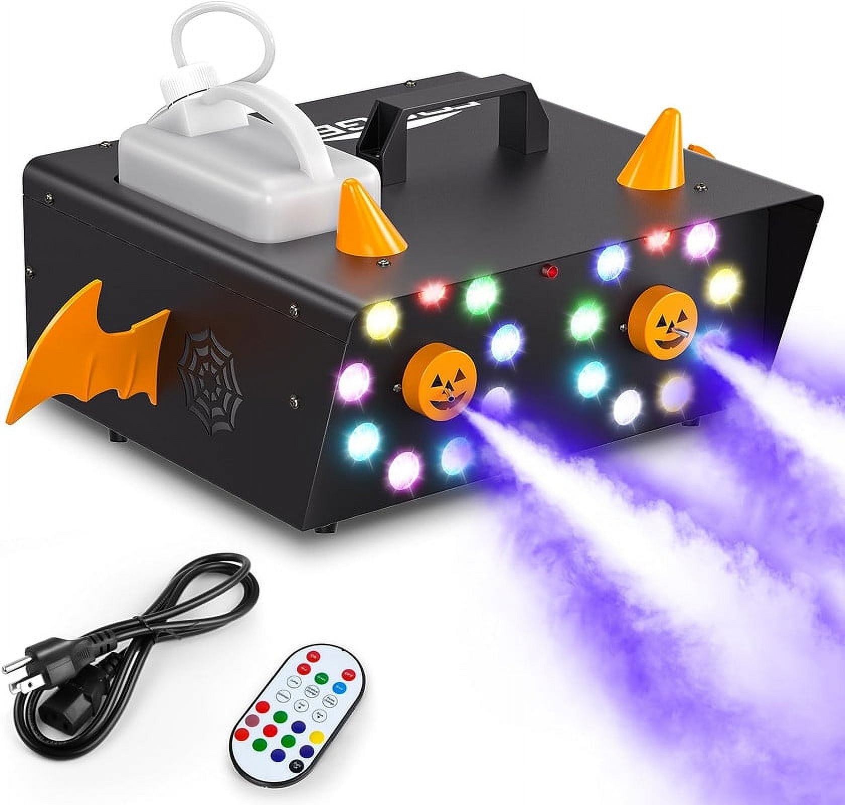 Fog Machine 1500W with 17 Lighting Effect 18 LED Lights, Halloween Fog