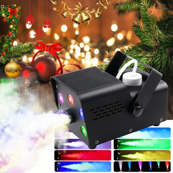Fog Machine,500W Smoke Machine with RGB LED Lights and Wired Remote Control for Festivals Parties