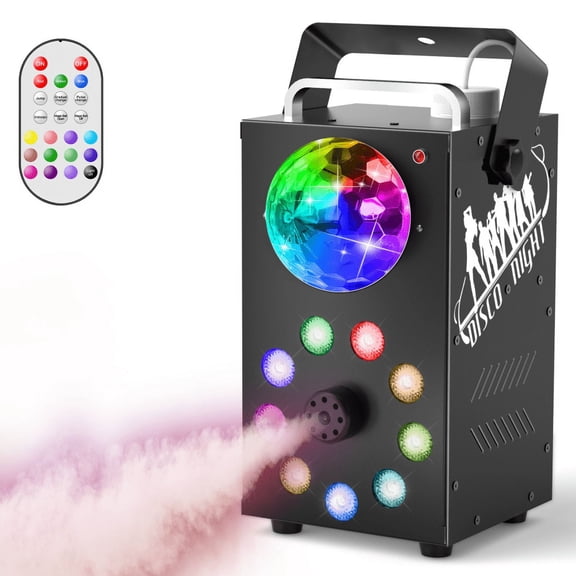 700W 3500 CFM Fog Machine - 9 LED Disco Ball Lights, Wireless Remote & Preheating Light, Ideal for Halloween, Christmas, Weddings & Parties