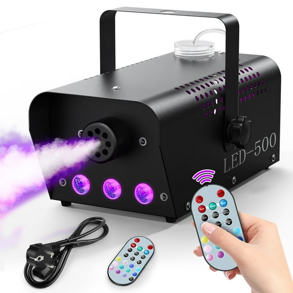 Fog Machine RGB LED Lights,500W 3-in-one Smoke Machine Fogger Stage Lighting Effect w/ Remote Control for Wedding DJ Concert Bar Party