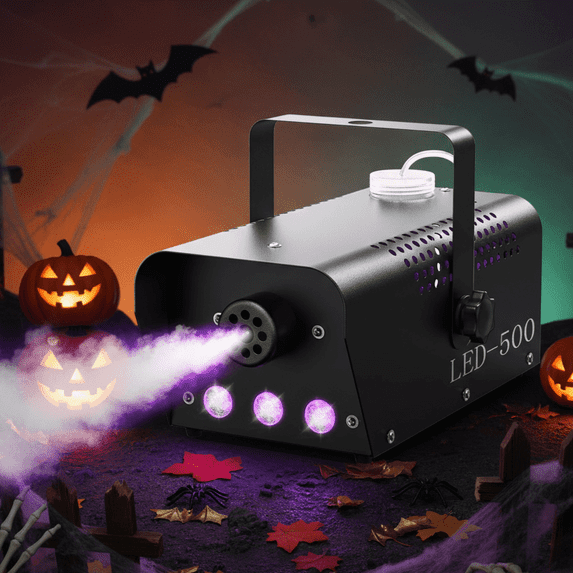500W Fog Machine with RGB LED Lights, Remote Control, 3000CFM, 15 Lighting Effects for Wedding, DJ, Party, Concert, Halloween