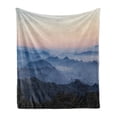 thumbnail image 1 of Fog Soft Flannel Fleece Throw Blanket, Mountain Ridges Scenic Photo Thailand Nature Dusk Time View Exploration, Cozy Plush for Indoor and Outdoor Use, 50" x 70", Multicolor, by Ambesonne, 1 of 5