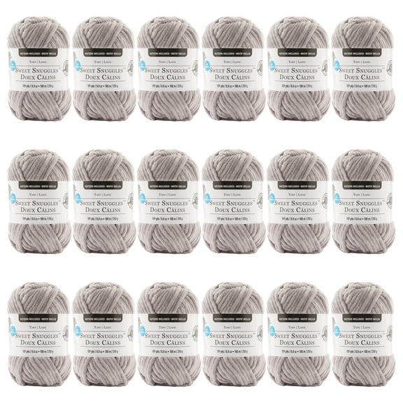 Loops & Threads Fog Sweet Snuggles Yarn - Jumbo Weight Yarn for Knitting, Crochet, Weaving, Arts & Crafts, 18 Pack