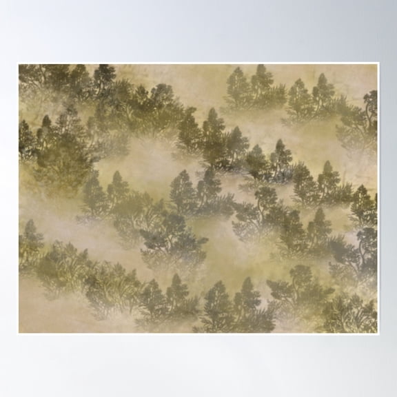Fog Trees In A Sepia Style Poster Wall Art, Modern Wall Decor, 12x18 UNFRAMED