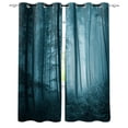 thumbnail image 1 of Fog In The Woods Grommet Thermal Insulated Window Curtain, Natural Scenery Bedroom Blackout Curtains Soft Window Curtain For Nursery Elegant Home Decoration 52"W x 63"L (Pack of 2), 1 of 6
