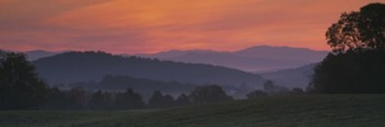 Fog over hills Caledonia County Vermont New England USA Canvas Art - Panoramic Images (36 x 12)