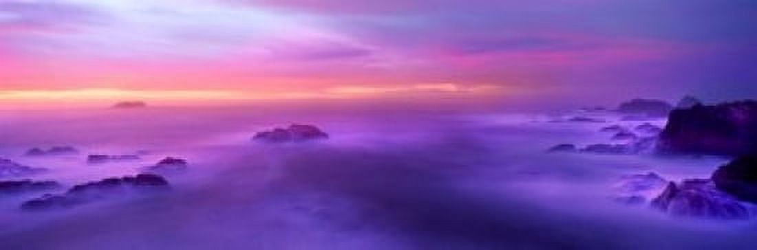 Fog reflected in the sea at sunset Canvas Art - Panoramic Images (18 x 6)