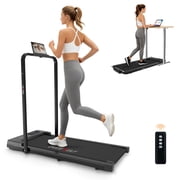 Walking Pad Treadmill with Handle,Under Desk Treadmill With Remote Control, 2.5 HPQuiet Brushless Motor, 300lbs Capacity, LED Display & Smart App, 0.6-6.2 MPH, for Home & Office Use