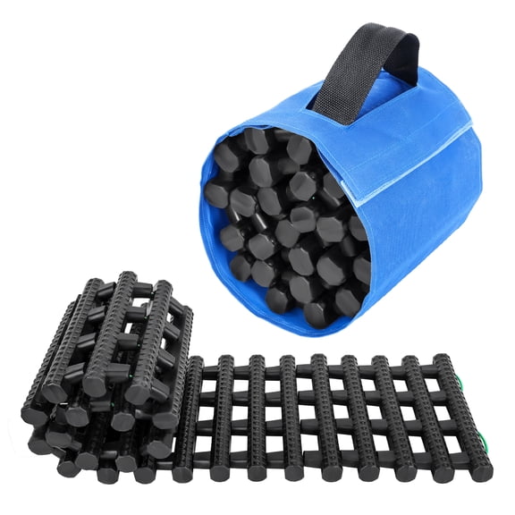 Fogcroll 2PCS Car Tire Traction Mat Heavy Duty off Road Vehicle Tire Recovery Traction Pad Suv Truck Van Emergency Tire Traction Sand Snow Rubber Ladder with Portable Handle Bag