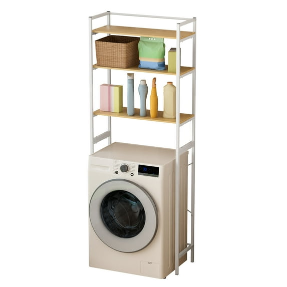 Fogcroll 3-Tiers Bathroom Storage Shelf Medium over Washer and Dryer Shelves Washing Machine Storage Utility Rack Laundry Room Storage and Organizer Standing Shelf