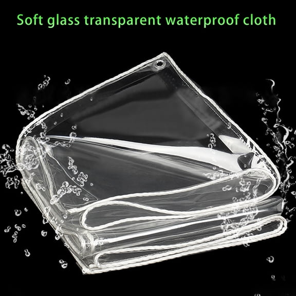 Fogcroll 8.5' X 10' Clear Tarps Heavy Duty Pvc 0.35mm Thick Tarpaulin Tarpaulin with Metal Grommets,protects Against Water, UV-Ray, Tear, Cold Weather Resistan for Greenhouse Balcony Garden