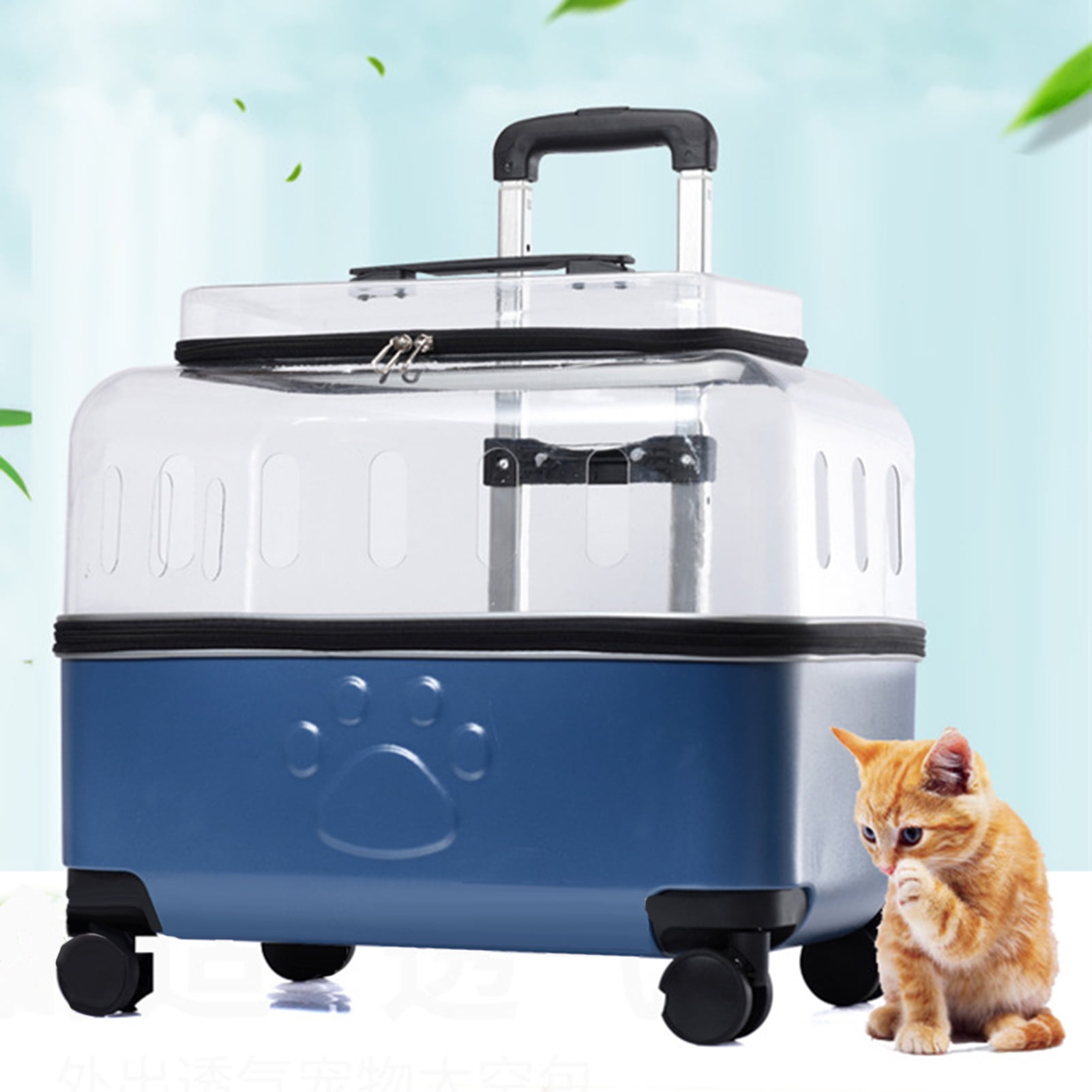 Image showcasing Fogcroll Cat Carrier Rolling Pet Carrier Cat Trolley Case Cat Backpack ...