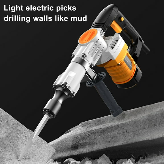 Fogcroll Demolition Hammer Heavy Duty Electric Demolition Hammer Industrial Grade Concrete Demolition Hammer 1200w Non-slip Handle 360 Degree