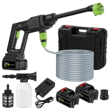 Fogcroll Electric Pressure Washer Cordless Power Pressure Washer Handheld High-Pressure Washer Portable Power Cleaner,300w 500psi 1gpm Adjustment with 6-in-1 Adjustable Nozzles, Battery Powered