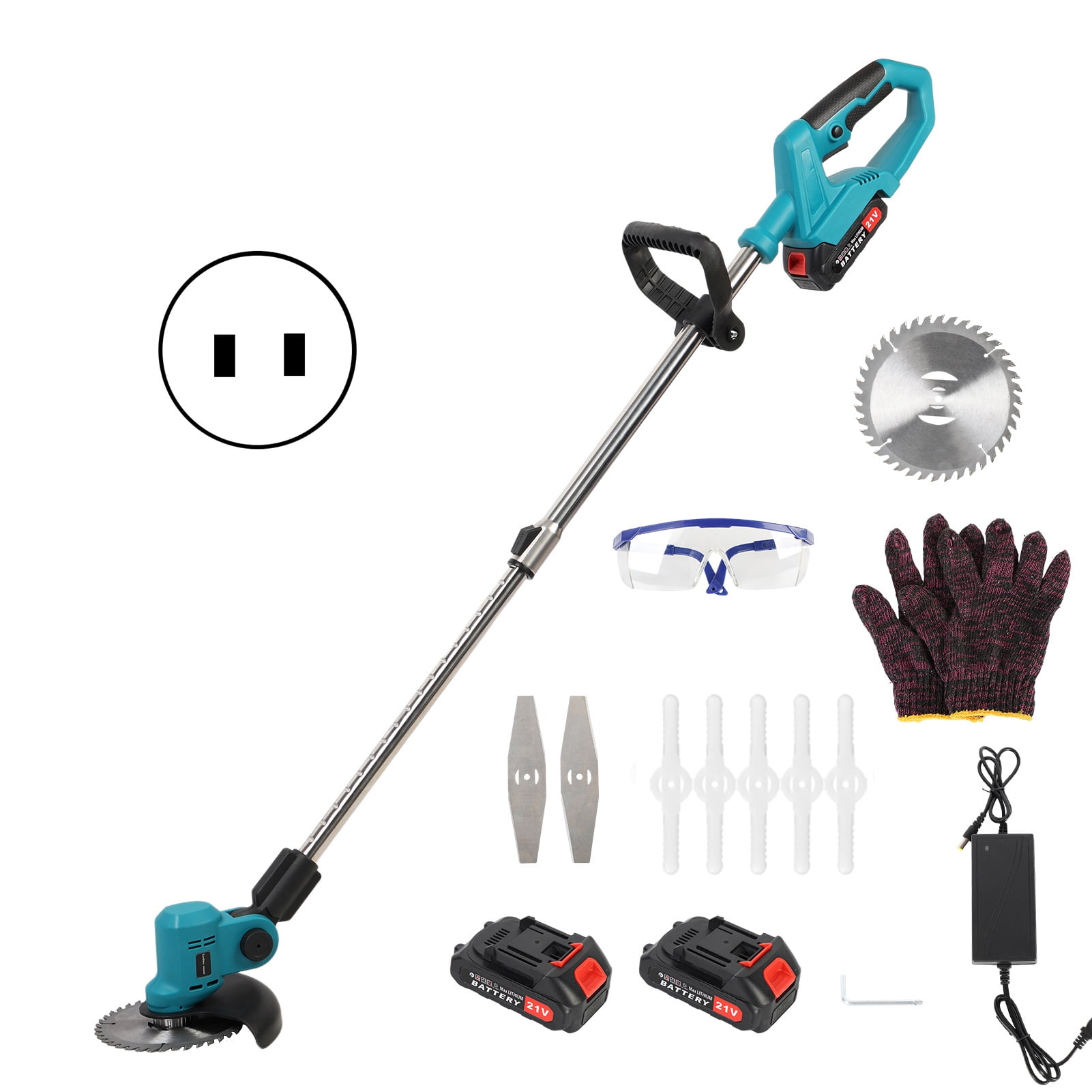 Fogcroll Electric Weed Mower Cordless Trimmer Handheld Lawn Mower Weed