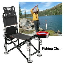Fogcroll Fishing Chair Folding Fishing Deck Chair Portable Camping Chair Beach Chair with Backrest Rod Holder,Adjustment 13 Gear Rise Fall 21cm Support over 300 Lbs Fisherman Gift