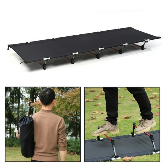 Fogcroll Folding Tent Camping Cot Bed for Adults Portable Compact Folding Bed with Storage Bag,Lightweight Waterproof Long Lasting High Stability 150kg Load Capacity Easy Setup (Black)