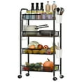 thumbnail image 1 of Fogcroll Fruit Vegetable Basket Fruit Basket for Kitchen,4 Tier Stackable Carbon Steel Wire 360 Degree Swivel Basket Cart with Rolling Wheels, Utility Rack for Kitchen, Pantry, Bathroom, 1 of 13