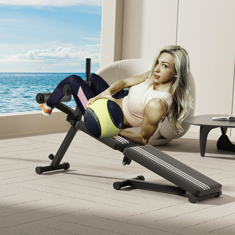 Fogcroll Health and Fitness Foldable Hyperextension Roman Chair Home Gym Sit up Bench Foldable Sit up Gym Bench Home and Multi function Heavy Duty