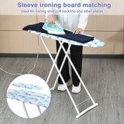 Fogcroll Ironing Board Full Size, 42" Heavy Duty Compact Iron Board with Iron Rest, Heat Resistant Cover with Ultra Thick Padding Anti-Slip Feet Adjustable Height Sturdy Iron Stand