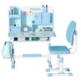 thumbnail image 1 of Fogcroll Kids Desk and Chair Set, Height Adjustable Child's School Study Writing Tables with Sliding Drawer Backpack Hooks 1 Set, 1 of 12