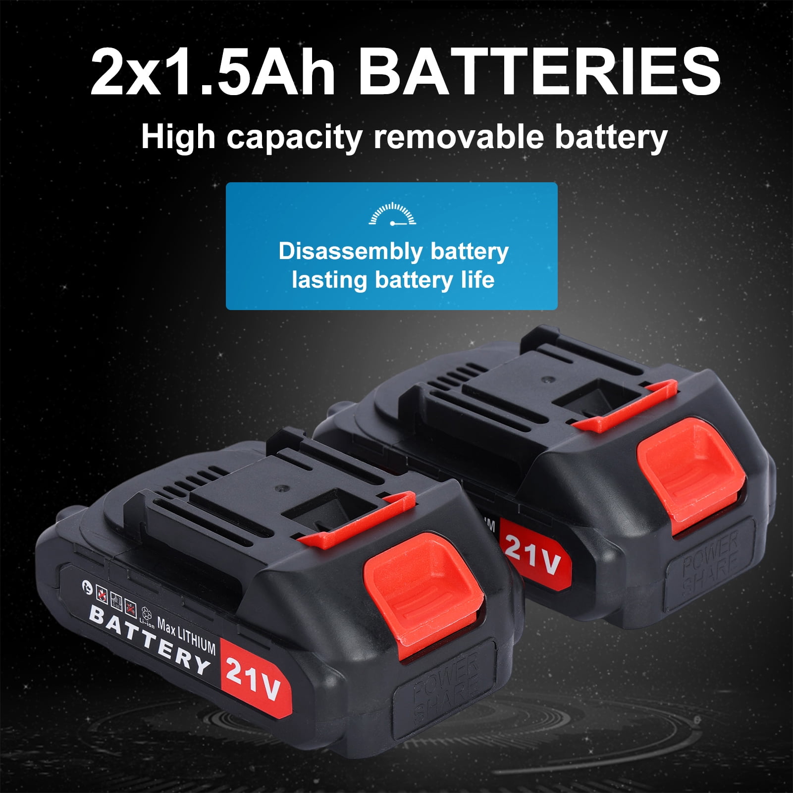 Topwire 21V Max Li Ion 1 Pack Battery 2.0 Ah Replacement with Charger for Cordless Trimmer Walmart