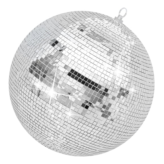 Fogcroll Mirror Disco Ball Hanging Silver Color Disco Ball Big Mini Disco Ball Wedding Decoration Reflective Mirror Ball Ornaments (16 Inch)